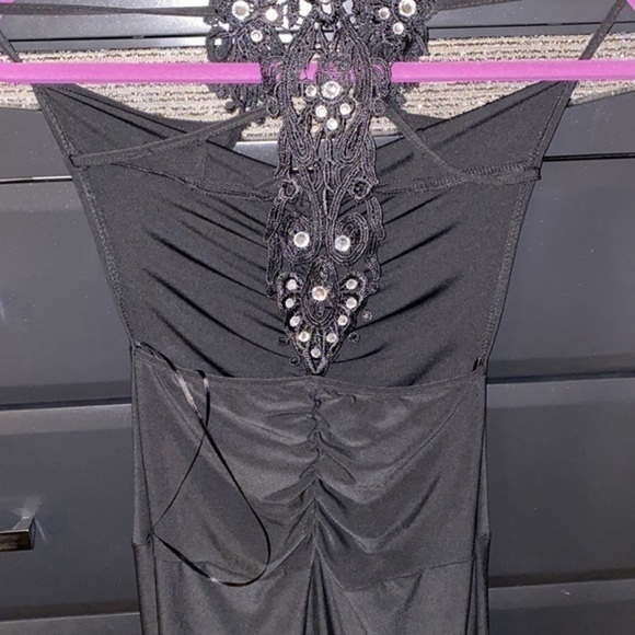 Dress host pick Vacation ready NWOT detailed Open back cocktail black dress US6 - Picture 7 of 9